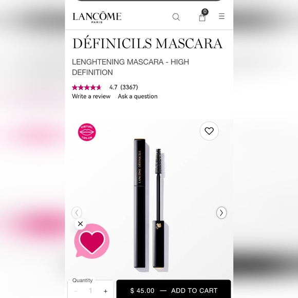 4/$10 LANCOME DÉFINICILS MASCARA travel size 2.07ml - Picture 2 of 4